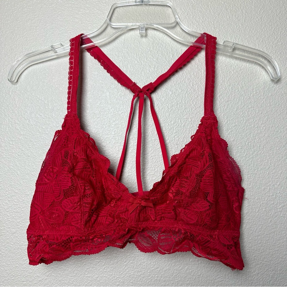 Aerie Embroidery Lace Triangle Bralette - Size L
